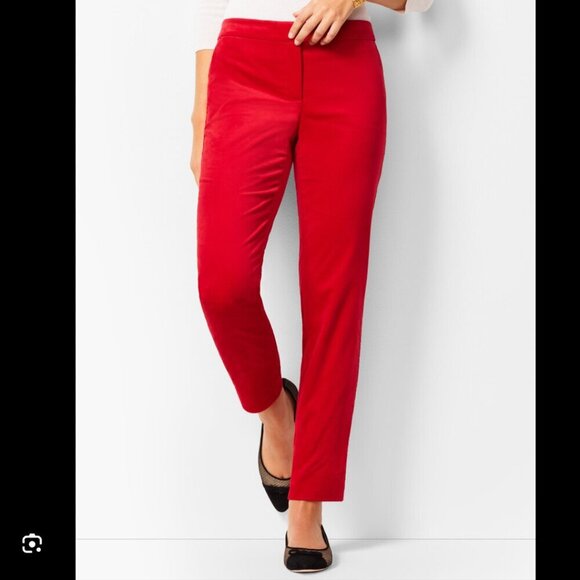 Talbots High-Waist Tailored Ankle Pant Red 18WP - Picture 1 of 9